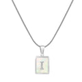 Jewelry wholesale Stainless Steel Snakebone Chain 26 Letter Square Shell Pendant Necklace
