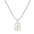 Jewelry wholesale Stainless Steel Snakebone Chain 26 Letter Square Shell Pendant Necklace