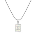 Jewelry wholesale Stainless Steel Snakebone Chain 26 Letter Square Shell Pendant Necklace