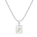 Jewelry wholesale Stainless Steel Snakebone Chain 26 Letter Square Shell Pendant Necklace