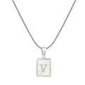 Jewelry wholesale Stainless Steel Snakebone Chain 26 Letter Square Shell Pendant Necklace