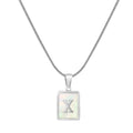 Jewelry wholesale Stainless Steel Snakebone Chain 26 Letter Square Shell Pendant Necklace