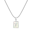 Jewelry wholesale Stainless Steel Snakebone Chain 26 Letter Square Shell Pendant Necklace