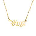 Jewelry wholesale Old English Constellation Stainless Steel Necklace