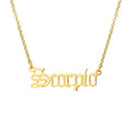 Jewelry wholesale Old English Constellation Stainless Steel Necklace