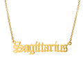 Jewelry wholesale Old English Constellation Stainless Steel Necklace