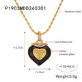 Jewelry wholesale Hot Sale Jewelry Black Ceramic Glaze Zircon Heart Pendant Necklaces