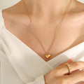 Jewelry wholesale Wholesale High Polish Rose Gold Plated Heart Pendant Necklaces