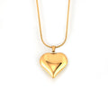 Jewelry wholesale Classic High Polish Heart Pendant Round Snake Chain Necklaces