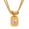 Jewelry wholesale Wholesale Jewelry Heart Shape Zircon Geometric Pendant Necklaces