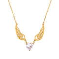 Jewelry wholesale Dainty Fine Jewelry 18K Gold Plated Wings Heart Pendant Necklaces