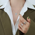 Jewelry wholesale Dainty Hot Sale Stainless Steel Jewelry Zircon Heart Necklaces