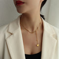 Jewelry wholesale Elegant Beads Chain Links Rolo Chain Heart Tassel Pendant Necklace