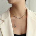 Jewelry wholesale Elegant Beads Chain Links Rolo Chain Heart Tassel Pendant Necklace