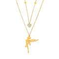 Jewelry wholesale Elegant Fine Jewelry Fairy Zircon Heart Pendant Double Layer Necklaces