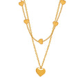 Jewelry wholesale Elegant Fine Jewelry Hearts Pendant Oval Chain Double Layer Necklaces