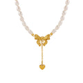 Jewelry wholesale Elegant Fine Jewelry Oval Pearls Chain Bow Heart Pendant Necklaces