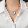 Jewelry wholesale Fashion Hyperbole Design High Polish Heart Pedant Snake Chain Necklace