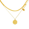 Jewelry wholesale French Vintage Double Layers Chain Hexagram Stainless Steel Necklace