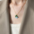 Jewelry wholesale High Quality Jewelry Green&Blue Oil Drip Heart Pendant Necklaces
