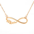Jewelry wholesale Infinite Symbol Character MOM Letter Pendant Stainless Steel Necklace