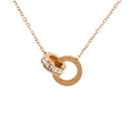 Jewelry wholesale Interlocking Roman Numerals Stainless Steel Necklace