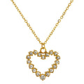 Jewelry wholesale Light Luxury Stainless Steel Goldtone Diamond Heart Pendant Necklace