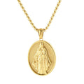 Jewelry wholesale Maria Oval Pendant Stainless Steel Necklace