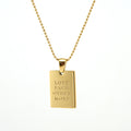 Jewelry wholesale Stainless Steel Rectangular Alphabet Square Pendant Necklace