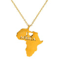 Jewelry wholesale Nomadic African Map Pendant Stainless Steel Plated Necklace
