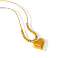 Jewelry wholesale Popular Hot Sale Cubic High Polish Heart Pendant Snake Chain Necklaces