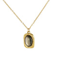 Jewelry wholesale Square Pendant Natural Tiger Eye Stones Stainless Steel Necklace