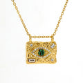 Jewelry wholesale Stainless Steel 18K Gold Plated Devil's Eye Necklace with Diamonds
