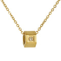 Jewelry wholesale Stainless Steel Hexagonal Dimensional Pendant Necklace