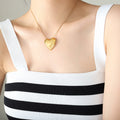 Jewelry wholesale Trendy High Polish 18K Gold Plated Heart Pendant Snake Chain Necklaces