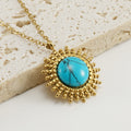 Jewelry wholesale Turquoise Round Stainless Steel Pendant