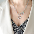 Jewelry wholesale Vintage Fashion Jewelry Heart Pendant Oval Link OT Chain Necklaces
