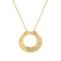 Jewelry wholesale Vintage Zirconia Round Pendant Stainless Steel Necklace