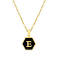 Jewelry wholesale 18K Gold Hexagonal Shell Letter Pendant Necklace