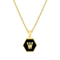 Jewelry wholesale 18K Gold Hexagonal Shell Letter Pendant Necklace