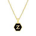 Jewelry wholesale 18K Gold Hexagonal Shell Letter Pendant Necklace