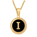Jewelry wholesale 18K Gold Natural Shell 26 Letter Pendant Stainless Steel Necklace