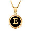 Jewelry wholesale 18K Gold Natural Shell 26 Letter Pendant Stainless Steel Necklace