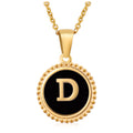 Jewelry wholesale 18K Gold Natural Shell 26 Letter Pendant Stainless Steel Necklace