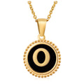 Jewelry wholesale 18K Gold Natural Shell 26 Letter Pendant Stainless Steel Necklace