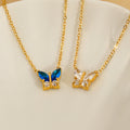 Jewelry wholesale Butterfly Zirconia Necklace Pendant Stainless Steel