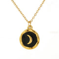 Jewelry wholesale Oil Drip Enamel Moon Pendant Stainless Steel Necklace