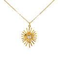 Jewelry wholesale Stainless Steel Sunflower with Zirconia Heart Pendant Necklace