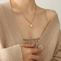 Jewelry wholesale Wholesale Jewelry Heart Pendant Geometric Shape Link Chain Necklaces