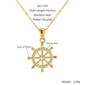 Jewelry wholesale Stainless Steel Rudder Vintage Compass Pendant Necklace